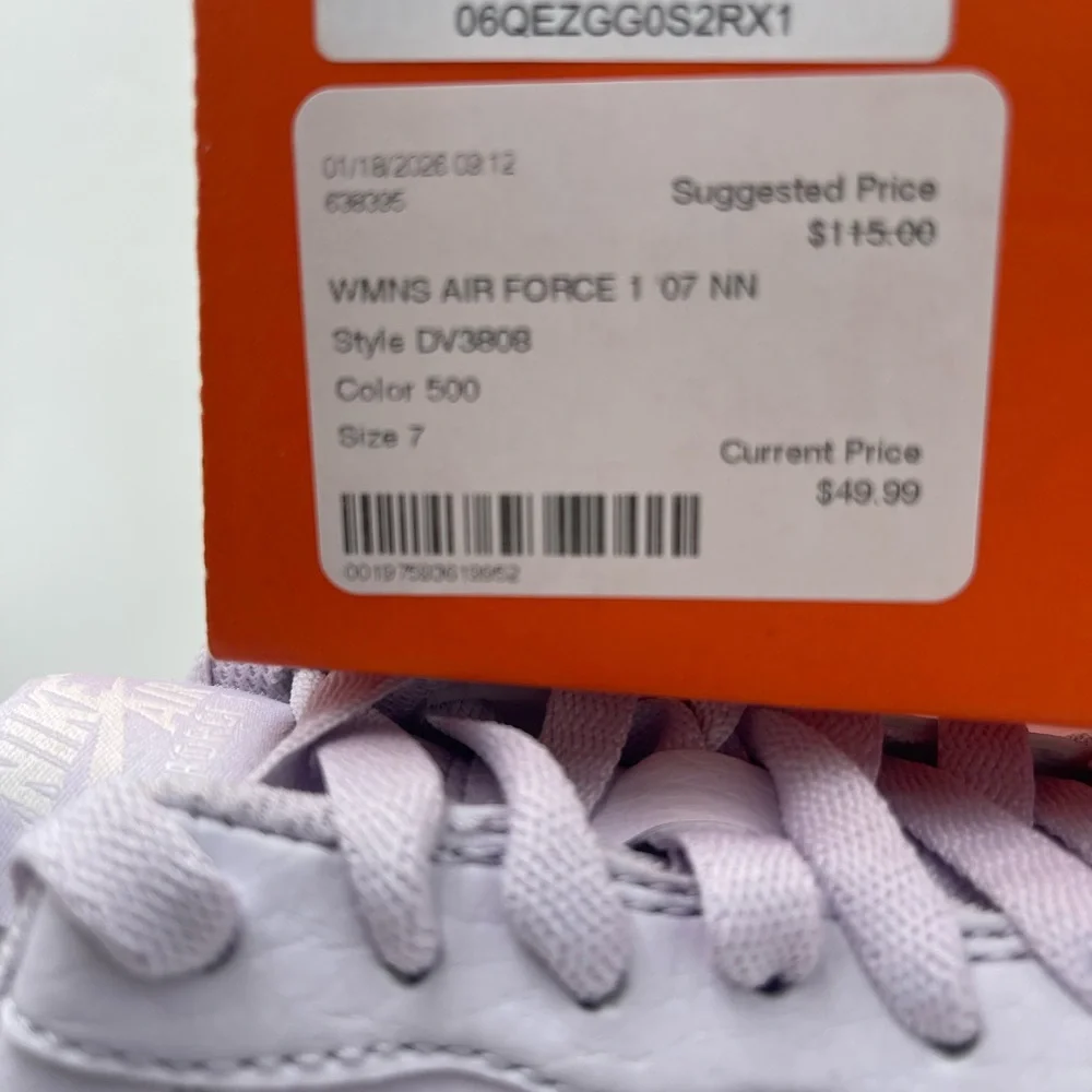 Nike Light Purple with White Accents WMNS AIR FORCE 1 07 NN Platform Sneakers